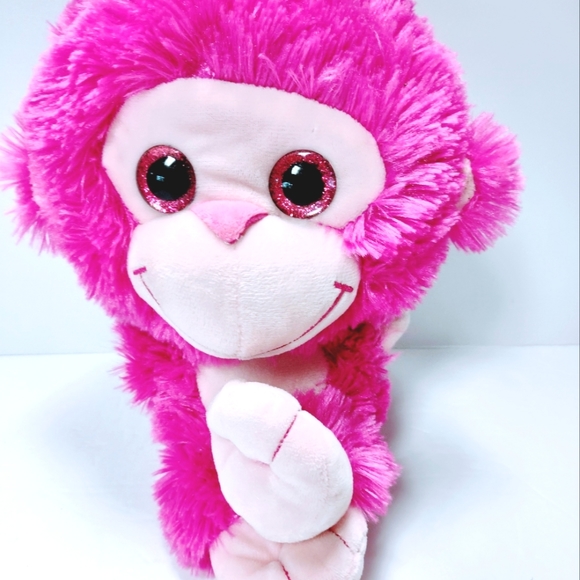 BJ Toy Pink 12" Stuffed Monkey Plush Toy Collectible - Picture 4 of 8